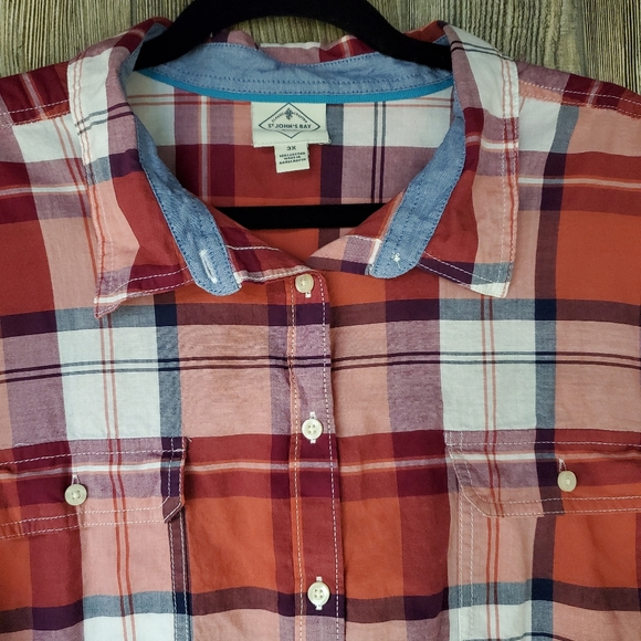 St. Johns Bay Plaid Button Down - Picture 3 of 6
